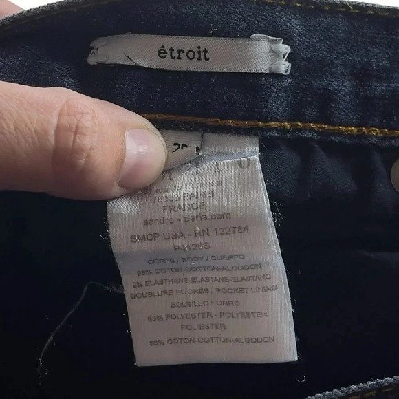 Sandro Etroit Dark Wash Skinny Jeans - Picture 3 of 12